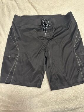 lululemon athletica Men's Black Swim Board Shorts with Reflective Trim